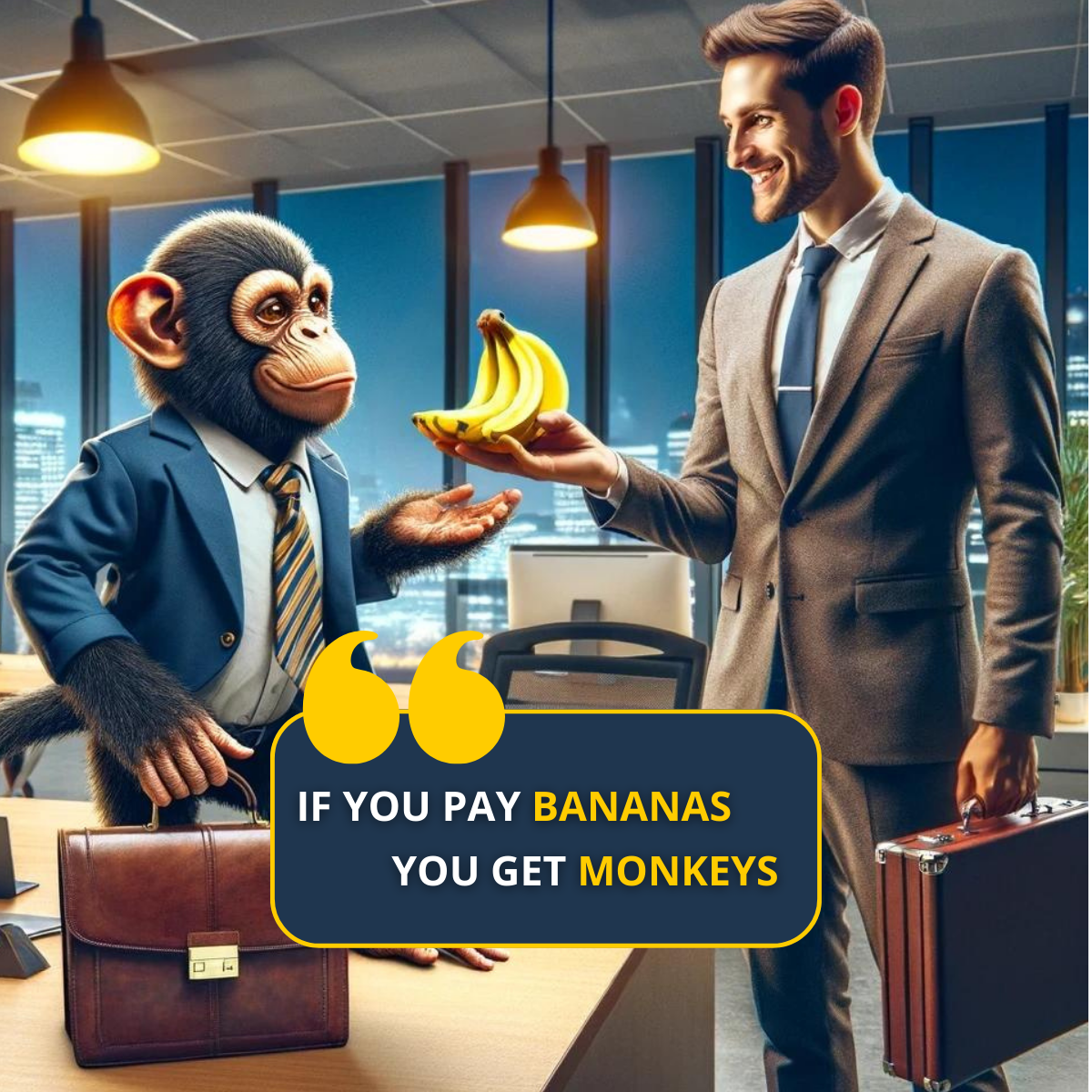 If you pay bananas you get monkeys