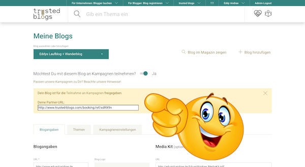 Hier findest du deine Partner-URL